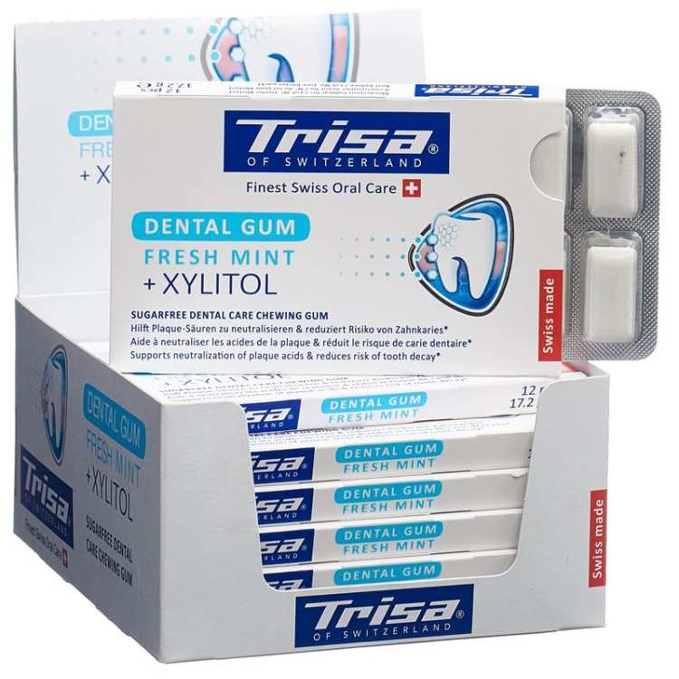 Trisa Dental Gum Fresh Mint Display 12 x 12 Stk