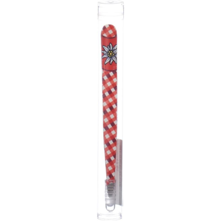 Hausmann tweezers slanted Edelweiss karo red Edelweiss Design