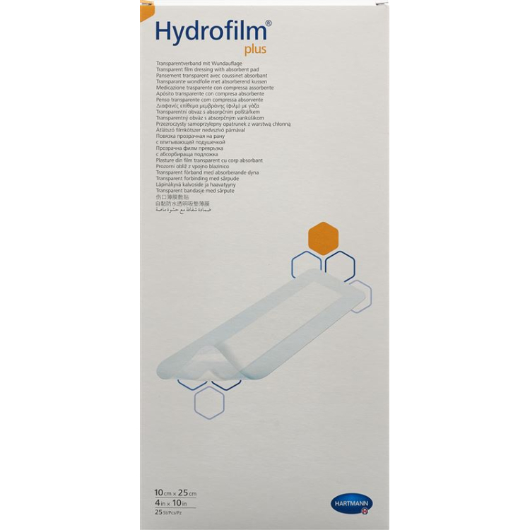 Hydrofilm PLUS 방수 상처 드레싱 10x25cm 멸균 25개