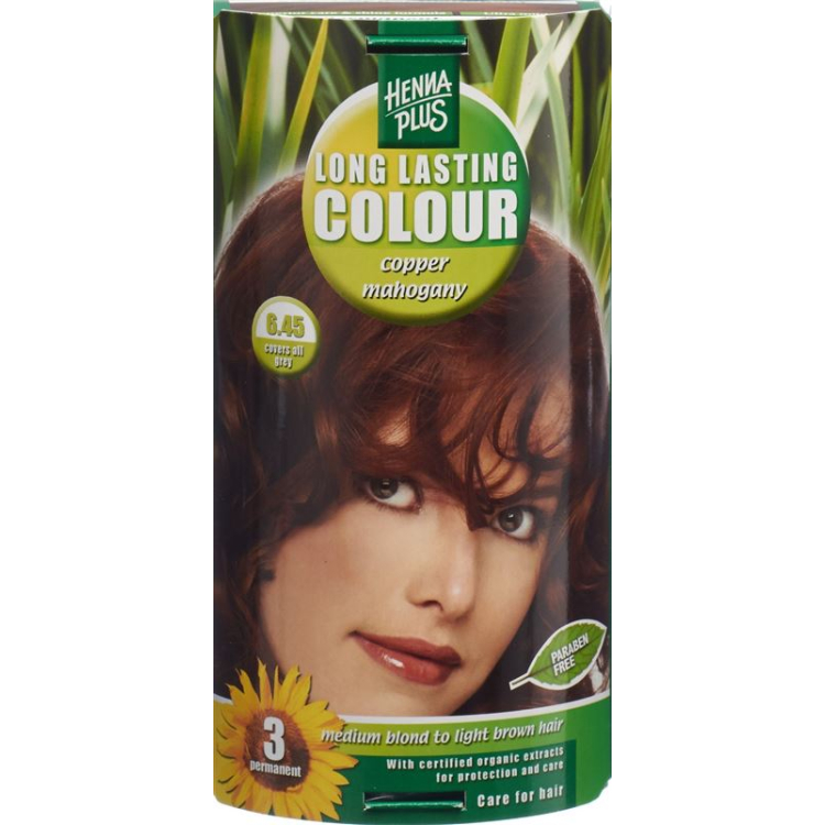 HENNA PLUS Long Last Color 6.45 պղնձե կարմրափայտ կարմրափայտ ծառ