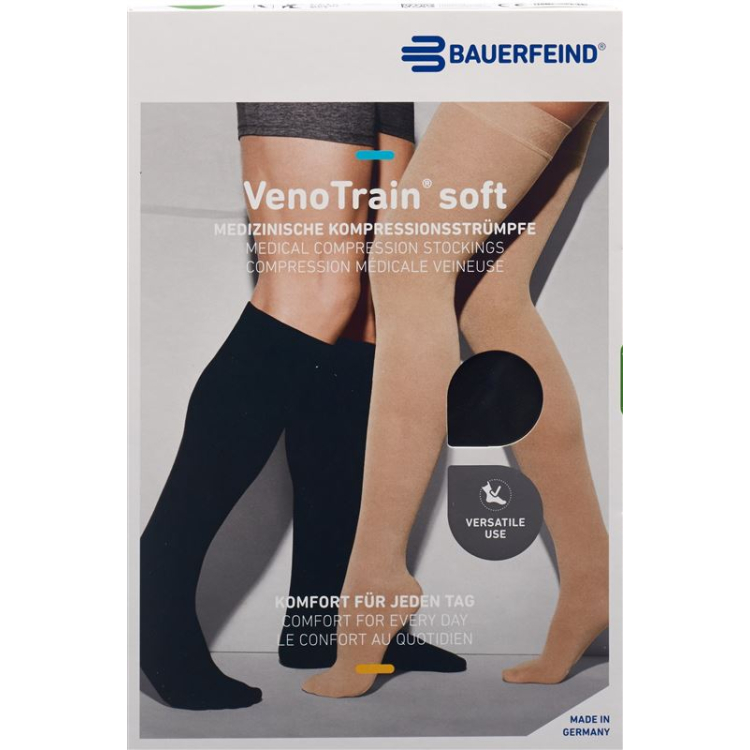 VenoTrain SOFT A-D KKL2 S plus / short closed toe Black 1 Pair