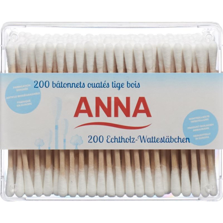 ANNA Wattestäbchen Holz