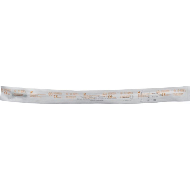 បំពង់បូមគុណភាព CH14 40cm Tiemann PVC មាប់មគ 100 កុំព្យូទ័រ
