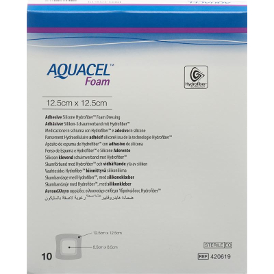 AQUACEL Foam foam dressing adhesive 12.5x12.5cm 10 pcs