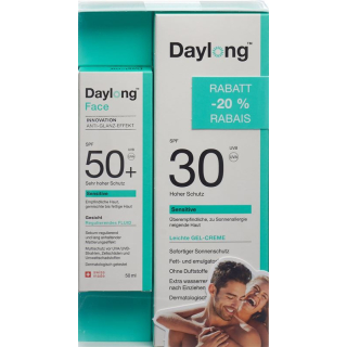 Daylong Sensitive Gel cream SPF30 200ml + Sensitive Face Sebumregulierendes fluid SPF 50+ 50ml