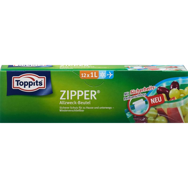 Toppits zipper all purpose bags 1l 12 pcs