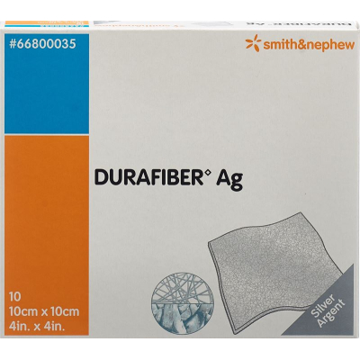 Obväz na rany Durafiber AG 10x10cm sterilný 10 ks