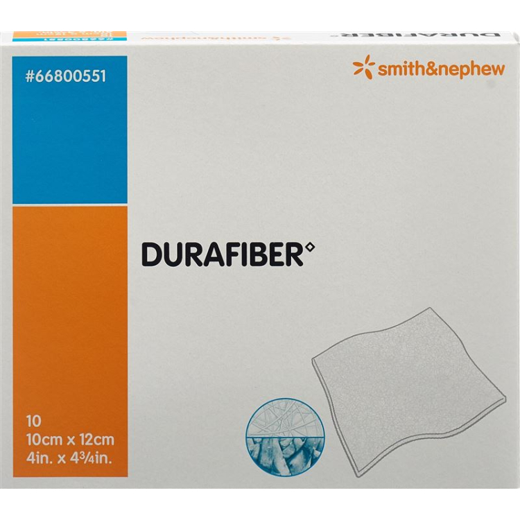 Durafiber sårbandage 10x12cm steril 10 stk