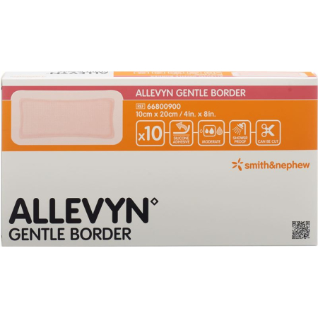 Medicazione per ferite Allevyn Gentle Border 10x20cm 10 pz