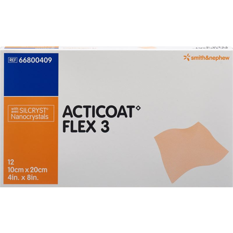 Acticoat Flex 3 apósito para heridas 10x20cm 12 uds