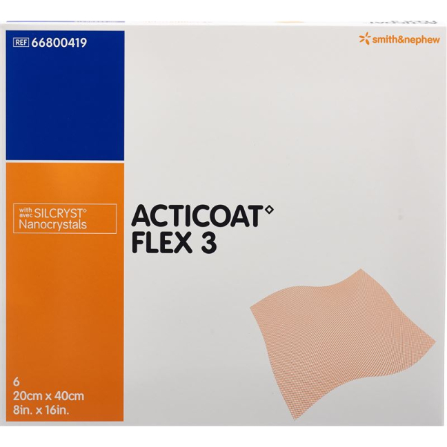 Acticoat Flex 3 wound dressing 20x40cm 6 pcs