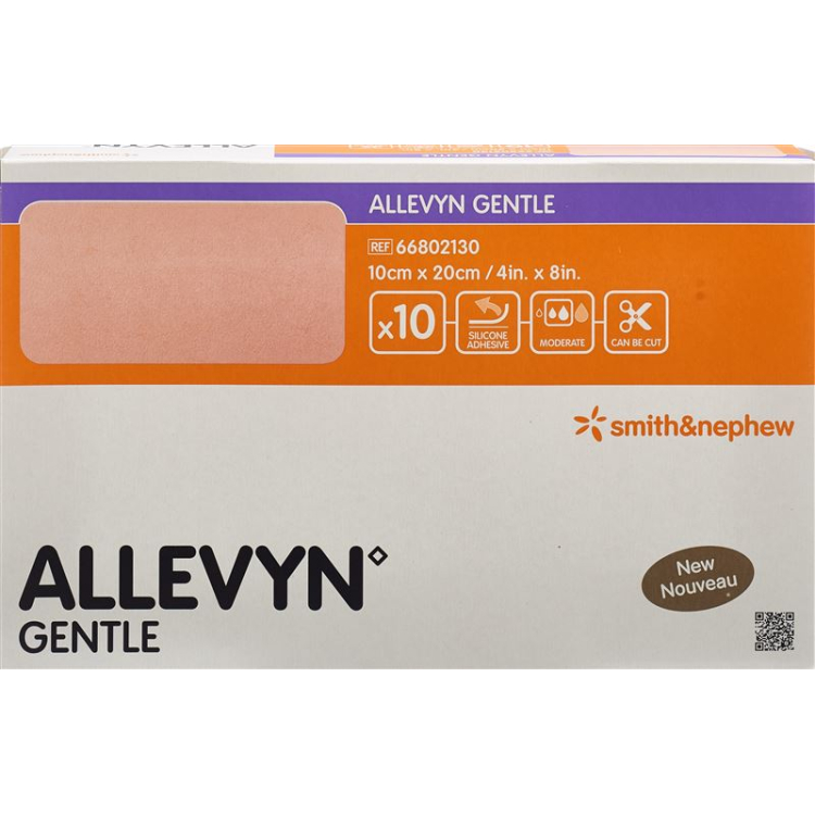 Allevyn Gentle wound dressing 10x20cm 10 pcs