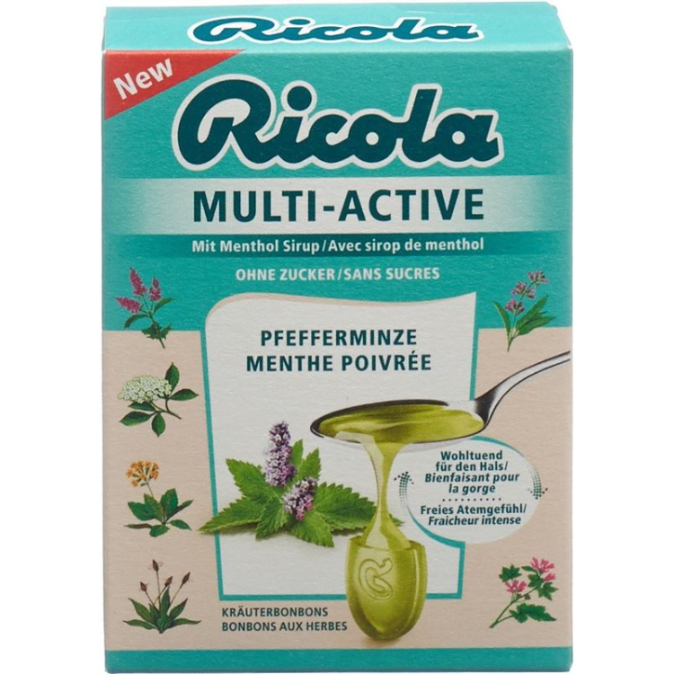 Ricola Multi-Active Pfefferminze хайрцаг 44 гр