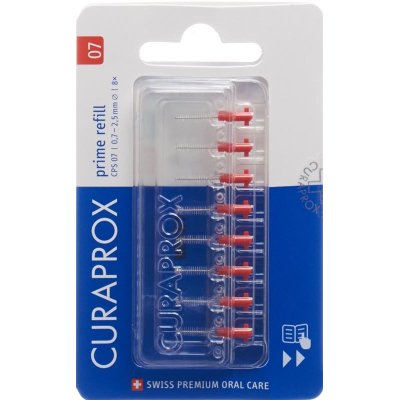 Curaprox cps 07 prime utántöltő interdentalbürste rot 8 stk