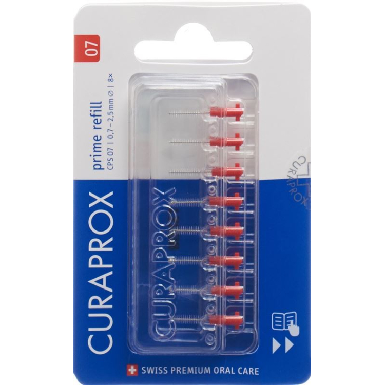 Curaprox CPS 07 prime refill Interdentalbürste rot 8 Stk