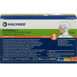 Halyard Procedure Mask Fluidshield Type IIR 40 vnt