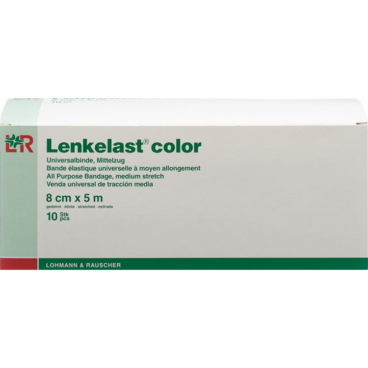 Lenkelast kleur medium-stretch universeel verband 8cmx5m blauw 10 st