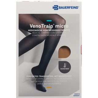 VenoTrain MICRO A-G KKL2 M plus / long closed toe caramel adhesive tape tufts 1 pair