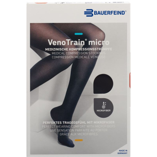 VenoTrain MICRO A-G KKL2 M plus / long open toe black adhesive tape tufts 1 pair
