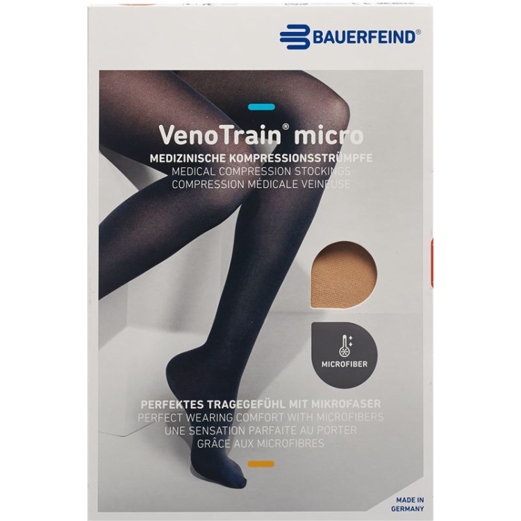 VenoTrain MICRO A-G KKL2 M plus / short open toe cream adhesive tape tufts 1 pair