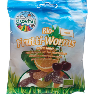 Ökovital Frutti-ពពួក Worms ដោយគ្មាន gelatine 100 ក្រាម។