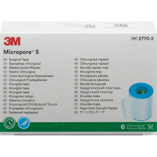 3M Micropore S silicone roll plaster 5cmx5m 6 pcs