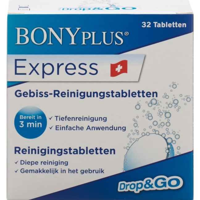 Bony Plus Express fogsor és tisztító tabletta 32 db