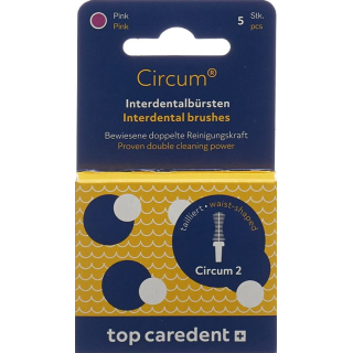 Top Caredent Circum 2 CDB-2 hammasväliharja vaaleanpunainen >1,10 mm 5