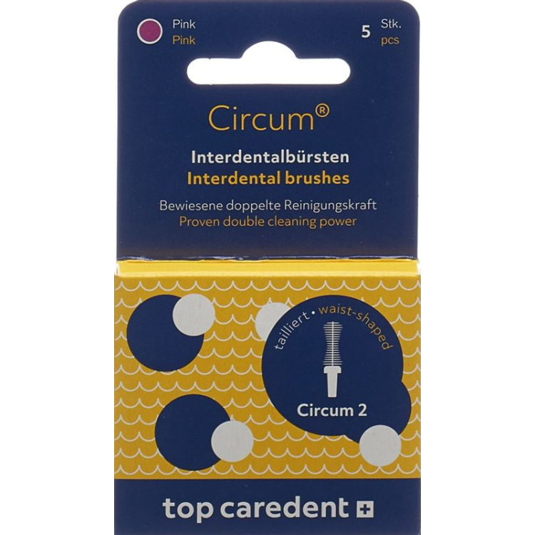 Top Caredent Circum 2 CDB-2 فرشاة بين الأسنان وردي> 1.10 مم 5