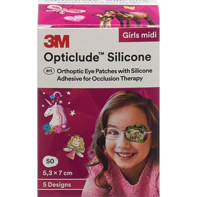 3M Opticlude Silicone Eye Bandage 5.3x7cm Midi Girls 50 pcs