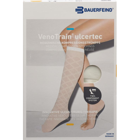 VenoTrain ulcertec sub stockings MODERATE A-D L normal / short closed toe white