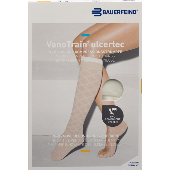 VenoTrain ulcertec sub stockings MODERATE A-D L normal / long closed toe white
