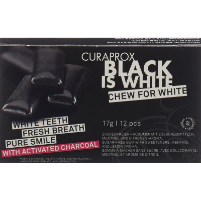 CURAPROX BLACK IS WHITE CHEWING GUM blister 1