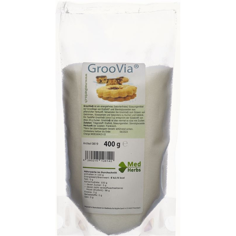 GrooVia Stevia Bag 400g