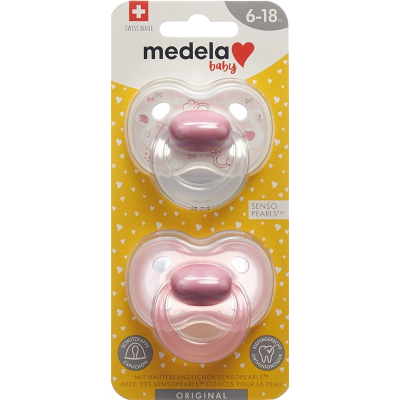 Medela Baby Nuggi Original 6-18 Rosa 2 Stk