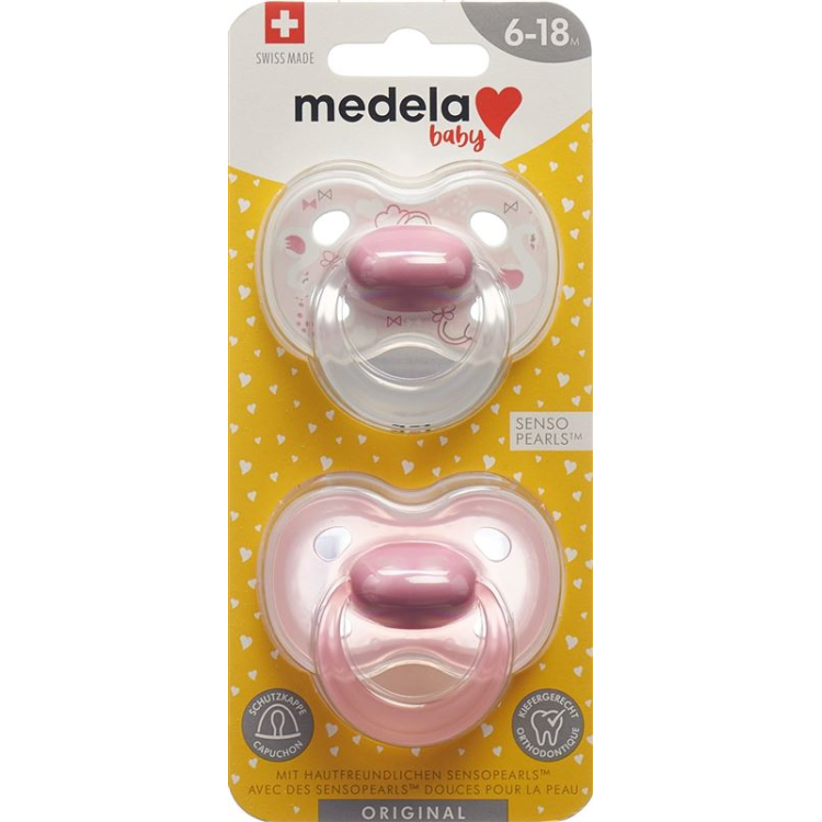 Medela Baby Nuggi Original 6-18 Rosa 2 Stk