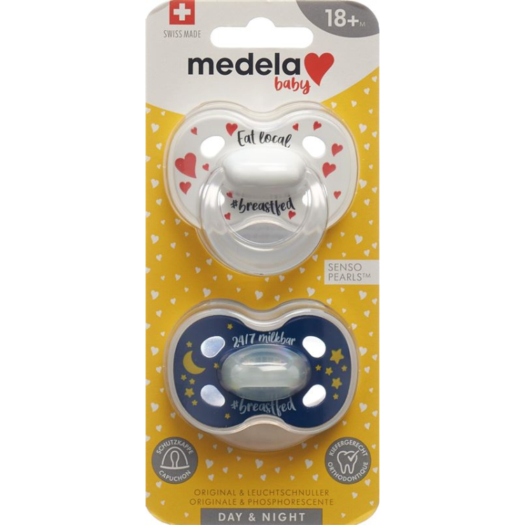 Medela Baby Nuggi Day&Night 18+ ana südü ilə qidalanan 2 Stk