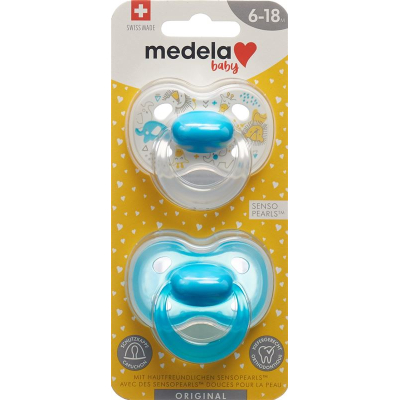 Medela baby nuggi original 6-18 blå