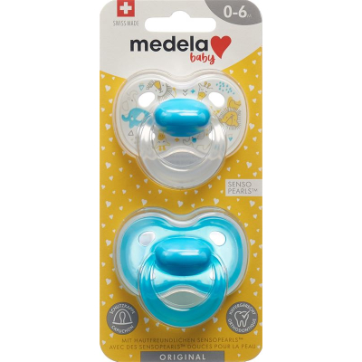 Medela Baby Nuggi Original 0-6 Blau 2 Stk