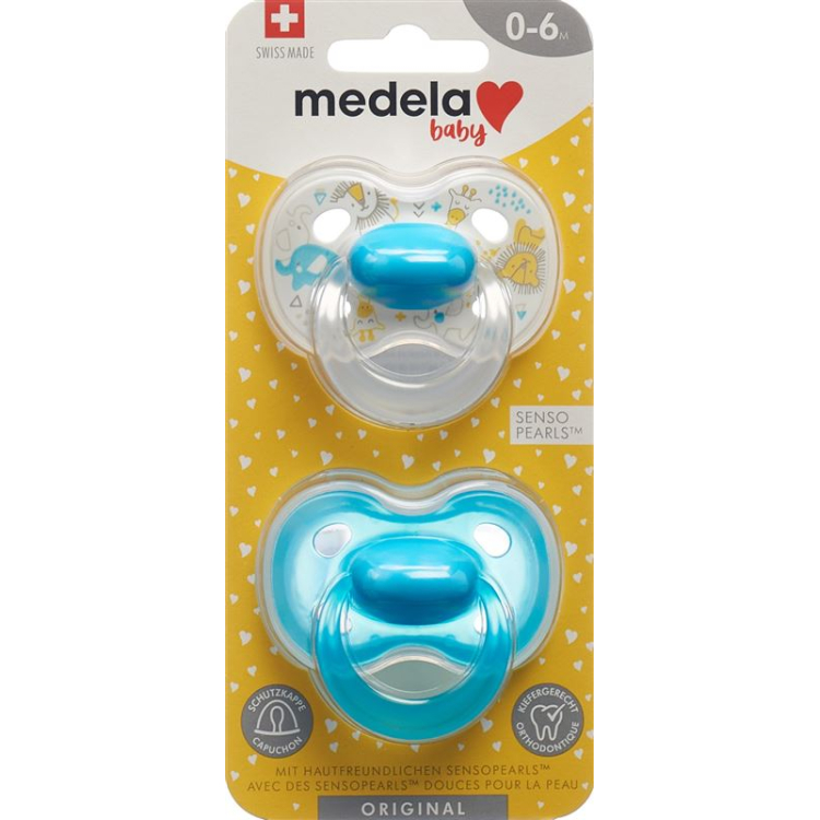 Medela Baby Nuggi Original 0-6 Blauw 2 Stk