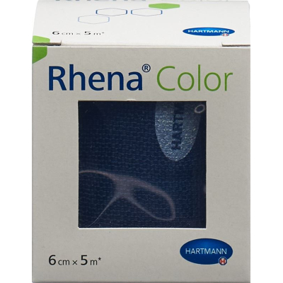 Rhena Color Elastische Binden 6cmx5m blå