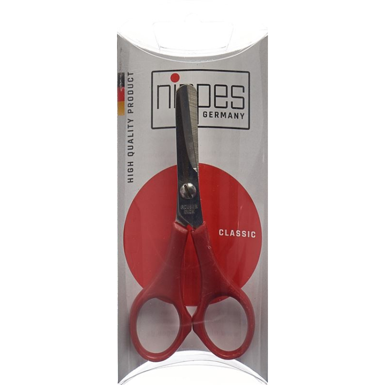 Nippes baby scissors with plastic handle 10cm red nickel-plated