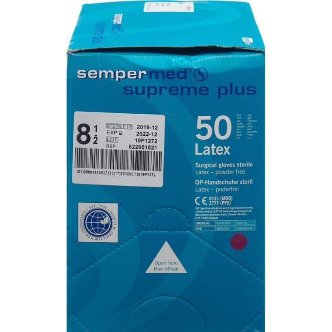 Sempermed Supreme Plus surgical gloves 8.5 sterile 50 pairs