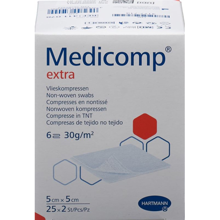 Medicomp Extra 6 fach S30 5x5cm stérile 25 x 2 Stk