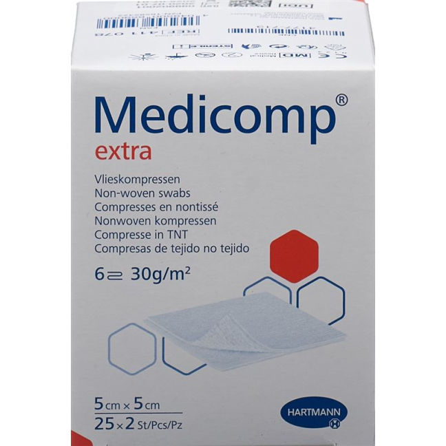 Medicomp Extra 6 fach S30 5x5cm steril 25 x 2 Stk
