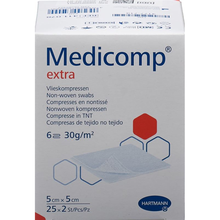 Medicomp Extra 6 fach S30 5x5cm ստերիլ 25 x 2 Stk