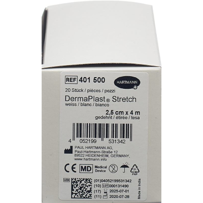 DermaPlast STRETCH elatische Gazebinde 2,5cmx4m weiss 20 Stk