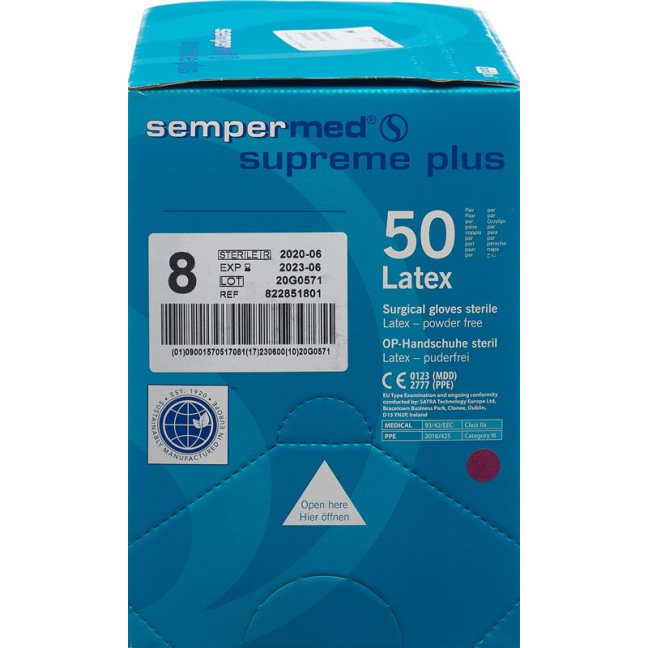 Sempermed Supreme Plus OP Handschuhe 8 სტერილური 50 წყვილი