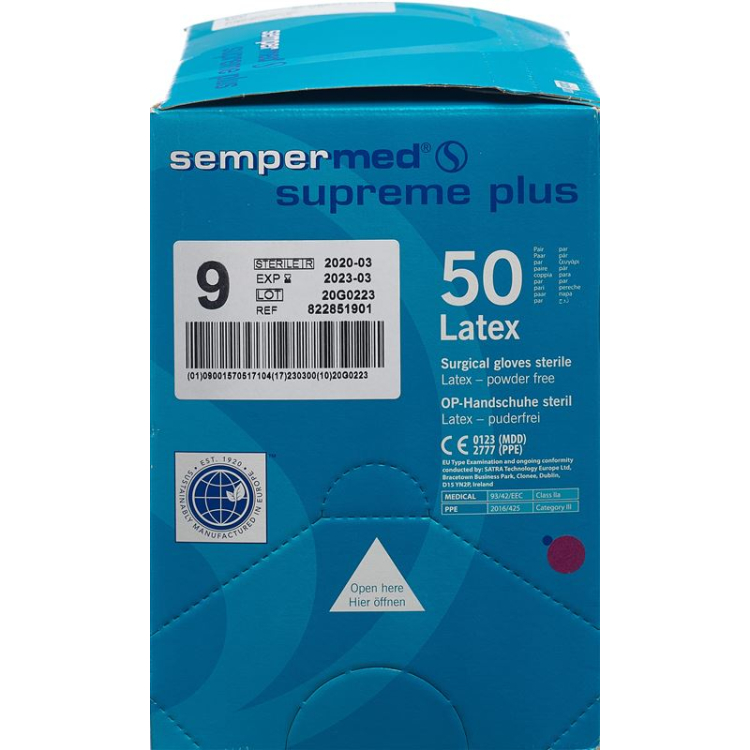 Sempermed Supreme Plus OP gloves sterile 9 50 pairs