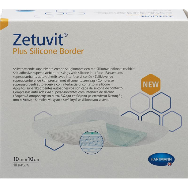 ZETUVIT பிளஸ் சிலிகான் பார்டர் 10x10cm